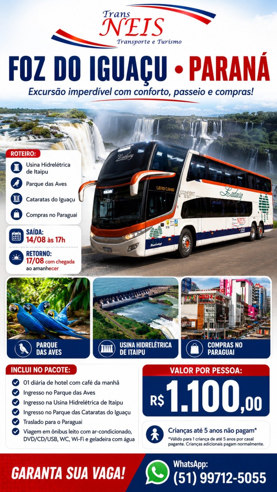Roteiro para Foz do Iguaçu