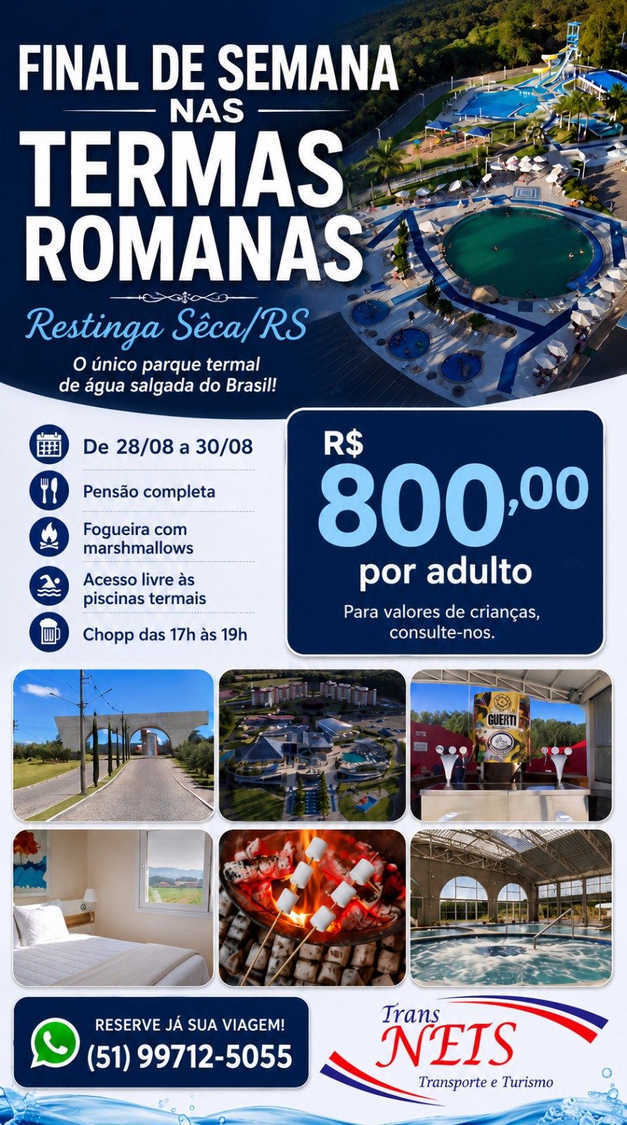 Flyer da viagem Final de semana nas Termas Romanas