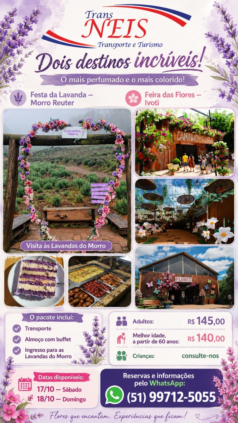 Flyer da viagem DOIS DESTINOS INCRIVEIS