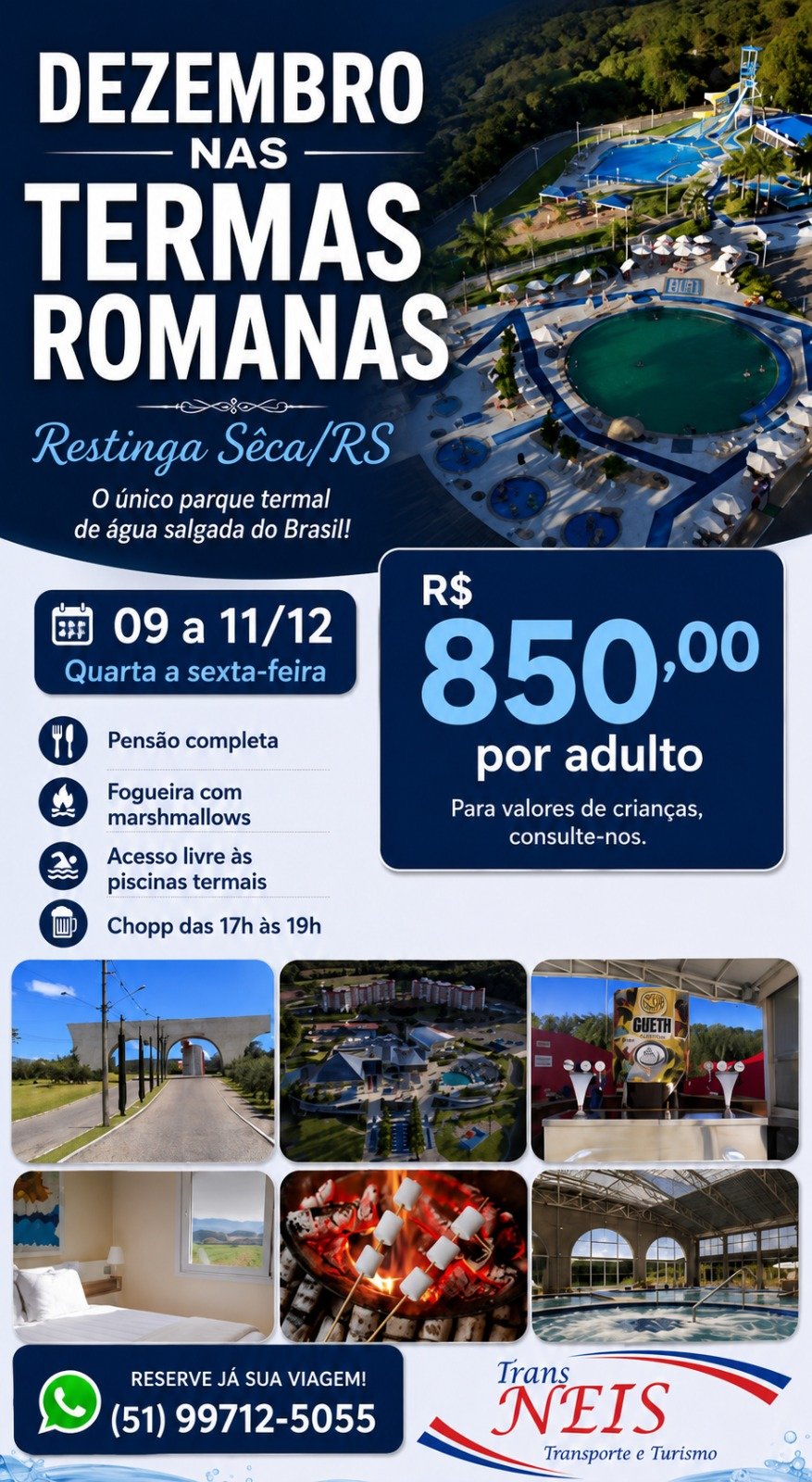 Flyer da viagem DEZEMBRO NAS TERMAS ROMANAS
